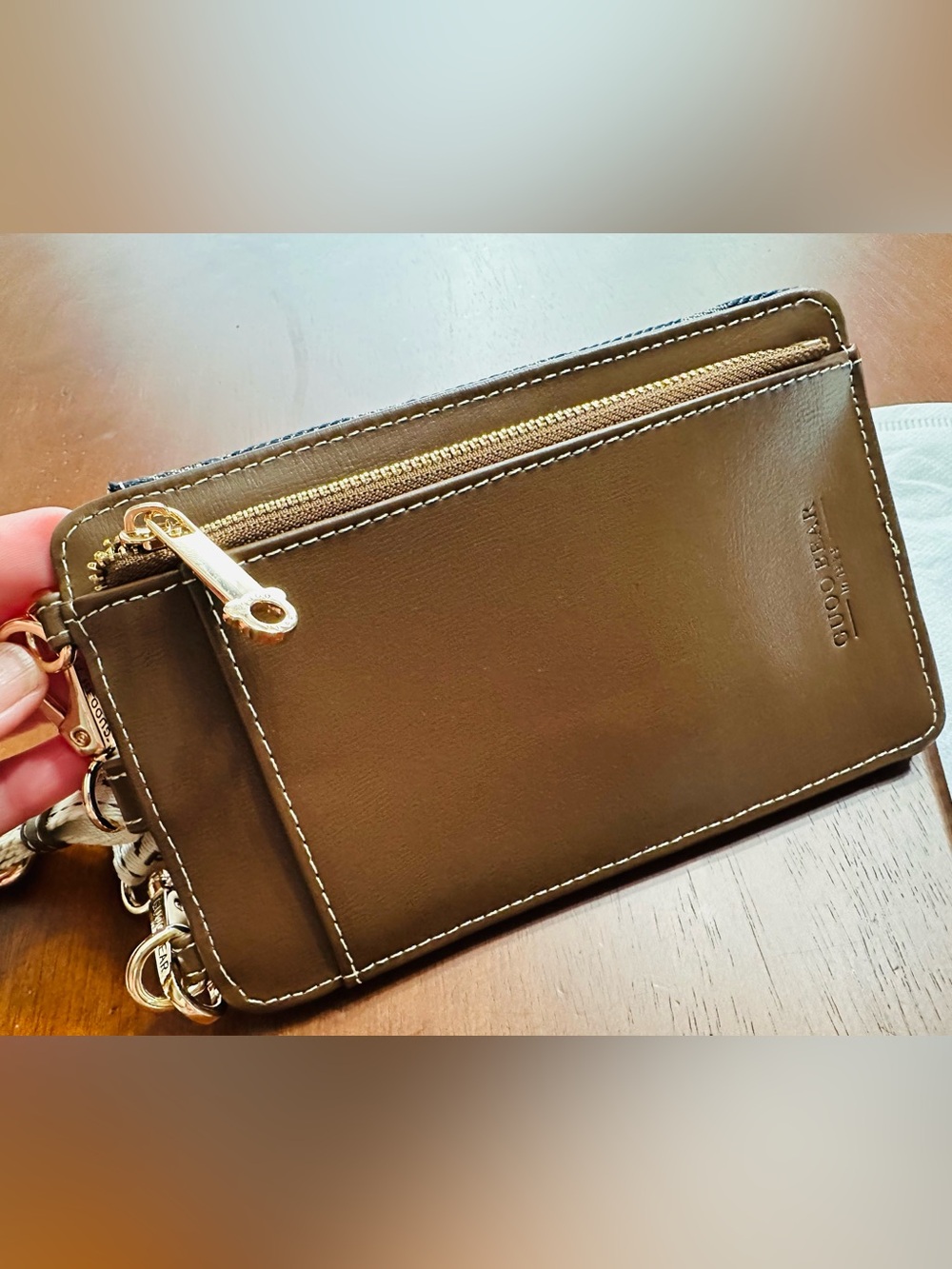 Guoo Bear Navy Phone/Wallet Crossbody with Dust Bag - Picture 6 of 7